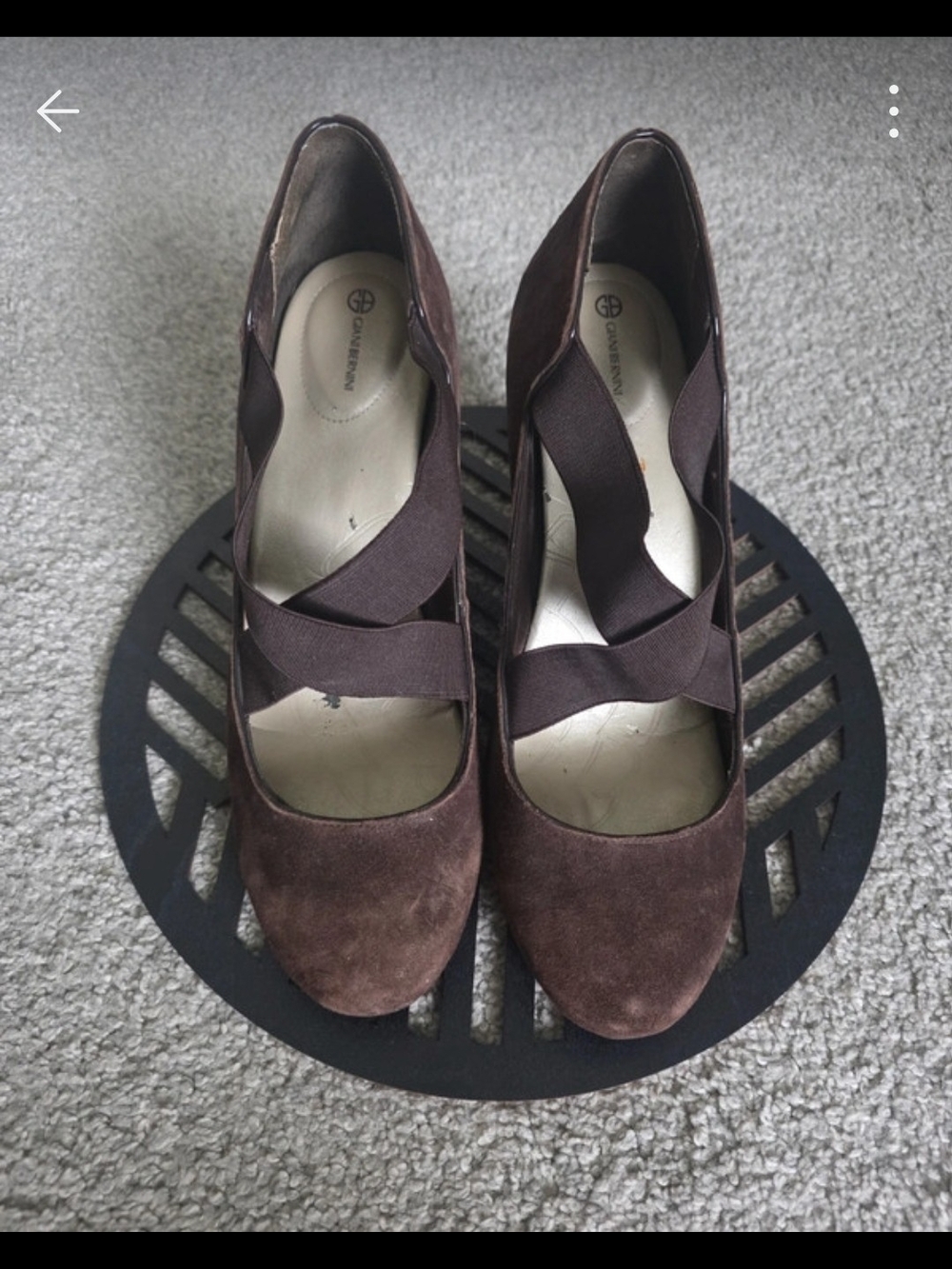 Giani Bernini Dark Brown Suede Platform Mary Jane Heels